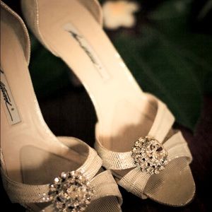 Brian Atwood sandals with center crystal